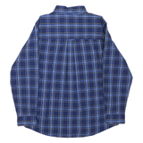 CHAPS Mens Blue Plaid Shirt L Button Down Cotton Blend Casual Classic