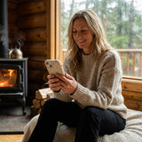 London Fog Solar Sparkle iPhone 14 Case - Lifestyle photo showing phone case in use