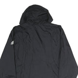 ADIDAS Mens Black Soccer Club Hooded Zip Jacket M Polyester Plain Sportswear
