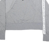 NIKE Womens Grey Crew Neck S Sweatshirt Cotton Blend Just Do It Tape