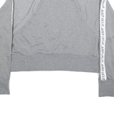 NIKE Womens Grey Crew Neck S Sweatshirt Cotton Blend Just Do It Tape