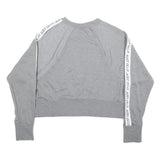 NIKE Womens Grey Crew Neck S Sweatshirt Cotton Blend Just Do It Tape