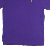 POLO RALPH LAUREN Mens Purple Short Sleeve Plain Polo Shirt L Cotton Classic