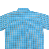 WRANGLER Mens Blue Check Shirt XL Cotton Blend Casual Button-Down Short Sleeve