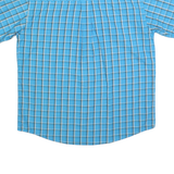 WRANGLER Mens Blue Check Shirt XL Cotton Blend Casual Button-Down Short Sleeve