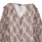 MASSIMO DUTTI Womens Printed Blouse Long Sleeve V-Neck L Lightweight