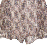 MASSIMO DUTTI Womens Printed Blouse Long Sleeve V-Neck L Lightweight