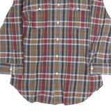 POLO SPORT RALPH LAUREN Mens Red Brown Check Shirt S Cotton Button Front Casual