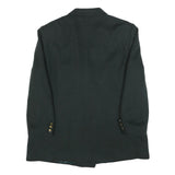 DELMOD Womens Black Wool Blend Double Breasted Jacket L Woven Classic Blazer