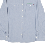 TOMMY HILFIGER Womens Blue Shirt L Cotton Blend Casual Button-Up Double Pocket