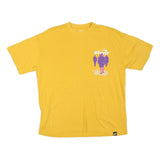 STWD Mens Yellow Graphic T-Shirt M Short Sleeve Crew Neck Casual Cotton Blend