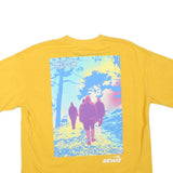 STWD Mens Yellow Graphic T-Shirt M Short Sleeve Crew Neck Casual Cotton Blend
