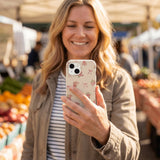 Seashell Roses and Bows iPhone 15 Pro Case - Lifestyle photo showing phone case in use