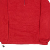 LANDS END Womens Red Polyester Plain Pullover Jumper Crew Neck M Winter Layer