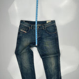 Diesel Staffy Slim Fit Jeans - 34W 30L Blue Cotton