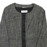 MAX MARA Womens Black White Wool Blend Tweed Jacket S Button Closure Classic
