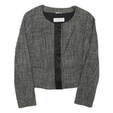 MAX MARA Womens Black White Wool Blend Tweed Jacket S Button Closure Classic