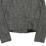 MAX MARA Womens Black White Wool Blend Tweed Jacket S Button Closure Classic
