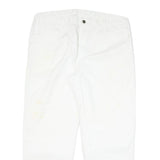 DICKIES Mens Cotton Blend White Regular Straight Trousers W37 L29 Workwear Zip