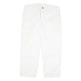 DICKIES Mens Cotton Blend White Regular Straight Trousers W37 L29 Workwear Zip