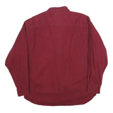 DOCKERS Mens Maroon Cotton Shirt L Button Down Collar Long Sleeve Casual