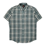 Quiksilver Checked Short Sleeve Shirt - XL White Cotton
