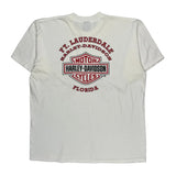 Ft. Lauderdale Harley Davidson Graphic T-Shirt - XL White Cotton