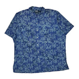 Clayton Polo By Ralph Lauren Floral Short Sleeve Shirt - XL Blue Cotton