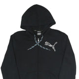 PUMA Mens Black Cotton Blend Full Zip Hoodie S With Logo Graphic