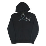 PUMA Mens Black Cotton Blend Full Zip Hoodie S With Logo Graphic