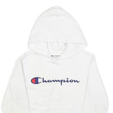 CHAMPION Womens White Hoodie S Classic Logo Pullover Hooded Sweatshirt
