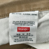 Wrangler Carpenter Trousers - 35W 34L Brown Cotton