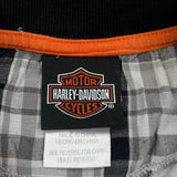 Age 12-14 Harley Davidson Striped Polo Shirt - Large Gray Cotton