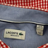 Lacoste Checked Short Sleeve Shirt - 2XL Red Cotton