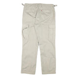 TEDDYS Mens Regular Beige Cotton Blend Trousers W34 L30 Cargo Pockets Zip