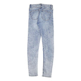 H&M Womens Slim Blue Denim Jeans Cotton Blend Zip W24 L29 Light Wash Skinny Fit