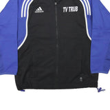 ADIDAS Mens Black & Blue TV Trub Sports Zip Jacket L Polyester Blend Track Top