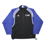 ADIDAS Mens Black & Blue TV Trub Sports Zip Jacket L Polyester Blend Track Top