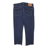 LEVI'S 502 Mens Jeans Blue Regular Straight Denim Medium W34 L26 Raw Hem