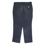 CARHARTT Mens Cotton Blend Navy Relaxed Straight Leg Trousers W36 L32 Workwear