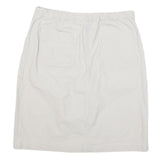 CHEROKEE Womens White Cotton Blend Straight Knee Length Woven Skirt UK 12 Casual