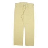 LEVI'S Mens Regular Beige Cotton Blend Trousers W36 L30 Classic Zip Pockets