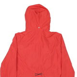 TOMMY HILFIGER Womens Red Outdoor Zip Hooded Jacket S Polyester Blend Plain