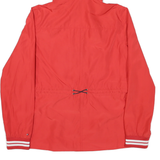 TOMMY HILFIGER Womens Red Outdoor Zip Hooded Jacket S Polyester Blend Plain