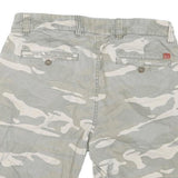 RED SOUL Mens Shorts Grey & Cream Camouflage Casual M W32 Cotton Blend