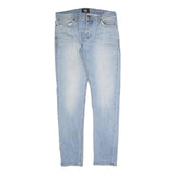 DICKIES Mens Slim Light Blue Cotton Jeans W33 L34 Button Closure Slim Fit Denim