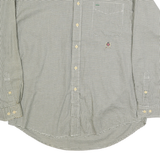 TOMMY HILFIGER Mens Green & White Check Shirt L Button Down Casual Cotton