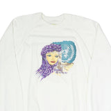 SWITCHER Mens White Cotton Blend Crew Neck M Printed Front Sweatshirt