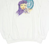 SWITCHER Mens White Cotton Blend Crew Neck M Printed Front Sweatshirt