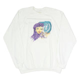 SWITCHER Mens White Cotton Blend Crew Neck M Printed Front Sweatshirt